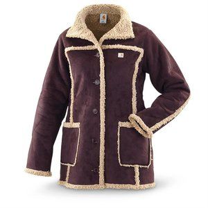 Carhartt Women's Coat - Faux Suede Faux Shearling